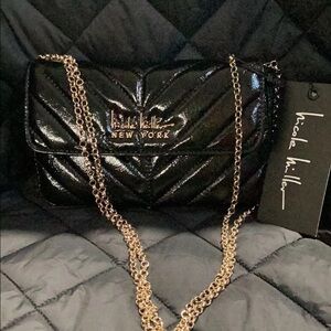 Nicole Miller Black Quilted Crossbody Bag